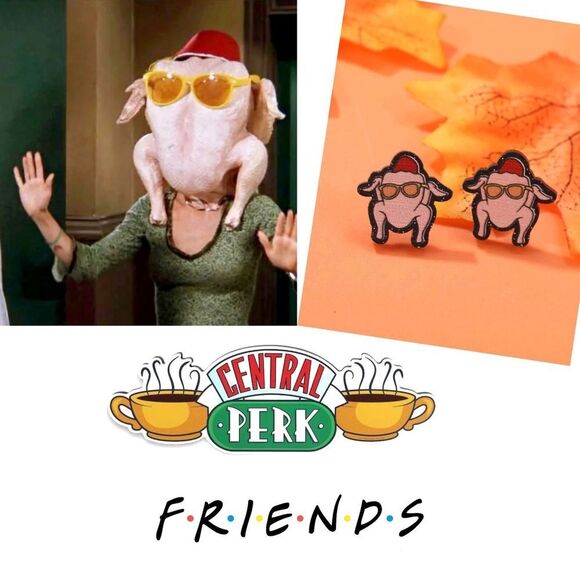 Friends TV Show Turkey Stud Earrings - Picture 1 of 7